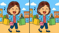 Masz 71 sekund: czy znajdziesz 3 różnice na obrazkach dziewczyny z zakupami?